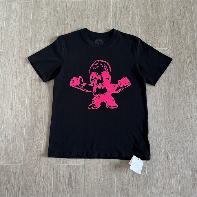 chrome hearts neon skull print short sleeve t-shirt